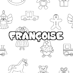 Coloración del nombre FRANÇOISE - decorado juguetes