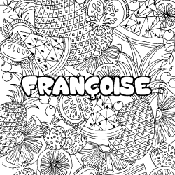 Coloración del nombre FRANÇOISE - decorado mandala de frutas