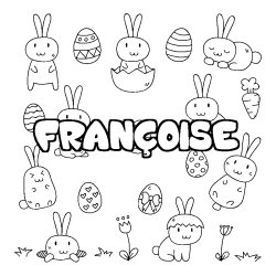 Coloración del nombre FRANÇOISE - decorado Pascua