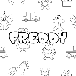 Coloración del nombre FREDDY - decorado juguetes