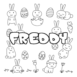 Coloración del nombre FREDDY - decorado Pascua