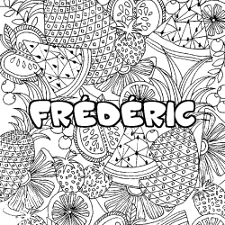 Coloración del nombre FRÉDÉRIC - decorado mandala de frutas