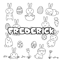 Coloración del nombre FREDERICK - decorado Pascua