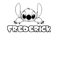 Coloración del nombre FREDERICK - decorado Stitch