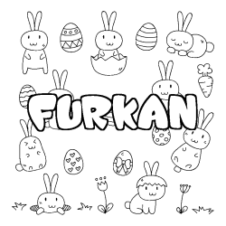 Coloración del nombre FURKAN - decorado Pascua