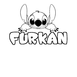 Coloración del nombre FURKAN - decorado Stitch