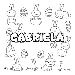 Coloración del nombre GABRIELA - decorado Pascua