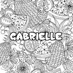 Coloración del nombre GABRIELLE - decorado mandala de frutas