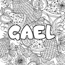 Coloración del nombre GAEL - decorado mandala de frutas