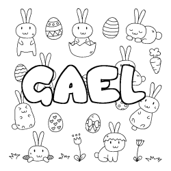 Coloración del nombre GAEL - decorado Pascua