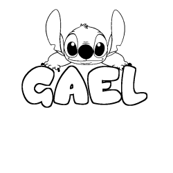 Coloración del nombre GAEL - decorado Stitch