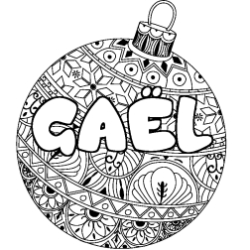 Coloración del nombre GAËL - decorado bola de Navidad