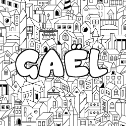 Coloración del nombre GAËL - decorado ciudad