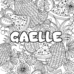 Coloración del nombre GAELLE - decorado mandala de frutas