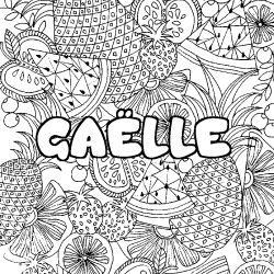 Coloración del nombre GAËLLE - decorado mandala de frutas