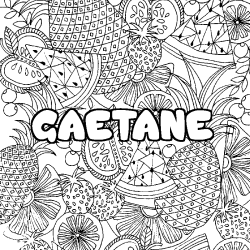 Coloración del nombre GAETANE - decorado mandala de frutas