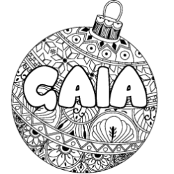 Coloración del nombre GAIA - decorado bola de Navidad