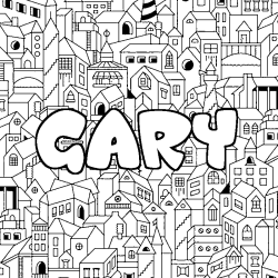 Coloración del nombre GARY - decorado ciudad