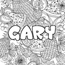 Coloración del nombre GARY - decorado mandala de frutas