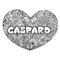 Coloración del nombre GASPARD - decorado mandala de corazón