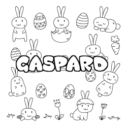 Coloración del nombre GASPARD - decorado Pascua