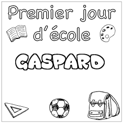 Coloración del nombre GASPARD - decorado primer día de escuela