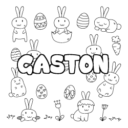 Coloración del nombre GASTON - decorado Pascua