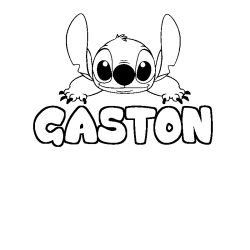 Coloración del nombre GASTON - decorado Stitch