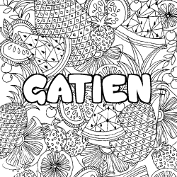 Coloración del nombre GATIEN - decorado mandala de frutas