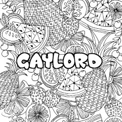 Coloración del nombre GAYLORD - decorado mandala de frutas