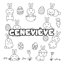 Coloración del nombre GENEVIÈVE - decorado Pascua