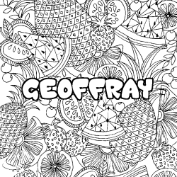 Coloración del nombre GEOFFRAY - decorado mandala de frutas