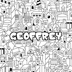 Coloración del nombre GEOFFREY - decorado ciudad