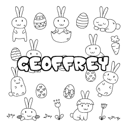 Coloración del nombre GEOFFREY - decorado Pascua