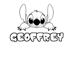 Coloración del nombre GEOFFREY - decorado Stitch