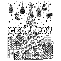 Coloración del nombre GEOFFROY - decorado árbol de Navidad y regalos