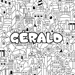 Coloración del nombre GÉRALD - decorado ciudad