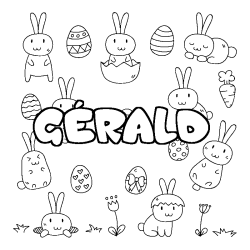 Coloración del nombre GÉRALD - decorado Pascua