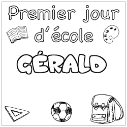 Coloración del nombre GÉRALD - decorado primer día de escuela