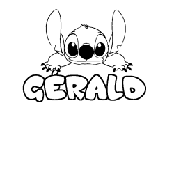 Coloración del nombre GÉRALD - decorado Stitch