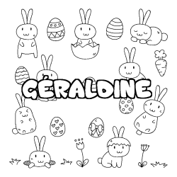 Coloración del nombre GÉRALDINE - decorado Pascua