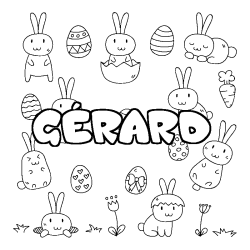 Coloración del nombre GÉRARD - decorado Pascua