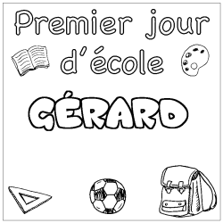 Coloración del nombre GÉRARD - decorado primer día de escuela