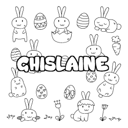 Coloración del nombre GHISLAINE - decorado Pascua