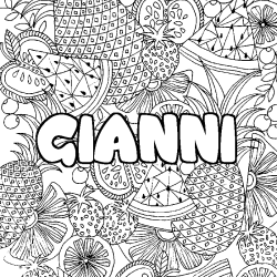 Coloración del nombre GIANNI - decorado mandala de frutas