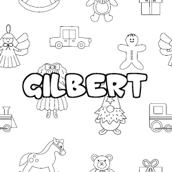 Coloración del nombre GILBERT - decorado juguetes