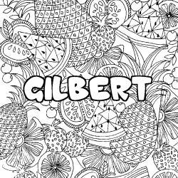 Coloración del nombre GILBERT - decorado mandala de frutas