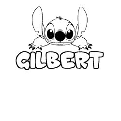 Coloración del nombre GILBERT - decorado Stitch