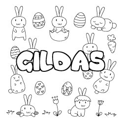 Coloración del nombre GILDAS - decorado Pascua