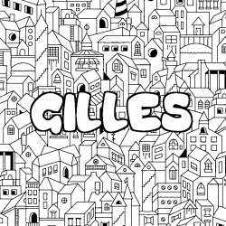 Coloración del nombre GILLES - decorado ciudad